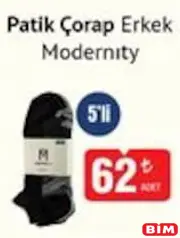 MODERNİTY PATİK ÇORAP ERKEK 5'Lİ